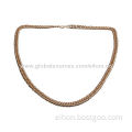 Fashion Copper Jewelry Chain, 18K Gold Plating, Various Designs and Colors Available